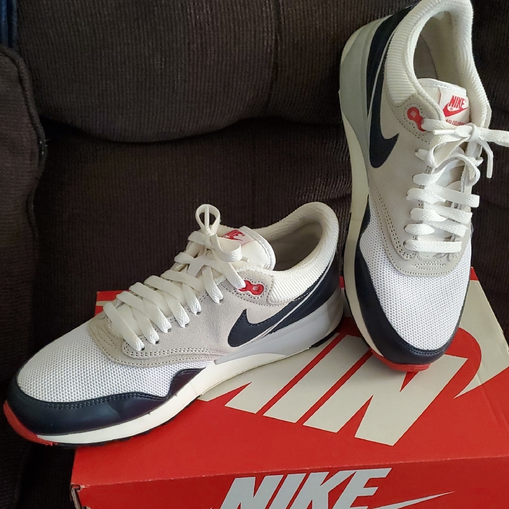 Nike White and Blue Retro Sneakers